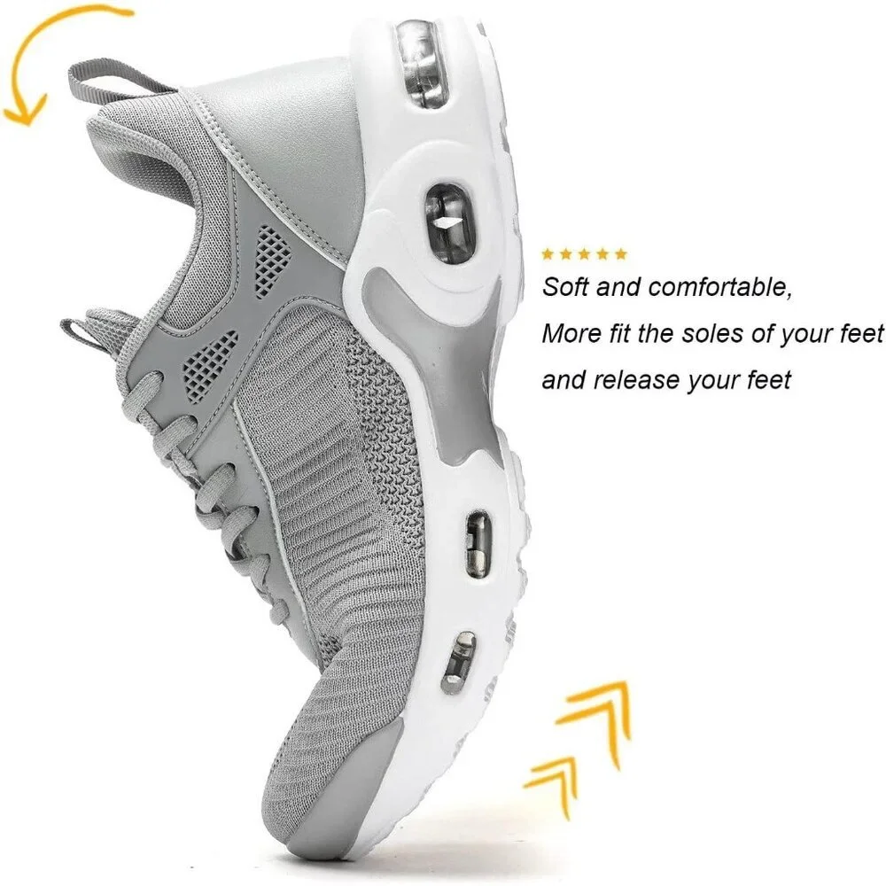 Men's Grey Sneaker Non Slip Air Running Athletics Tennis Basketball Shoes
